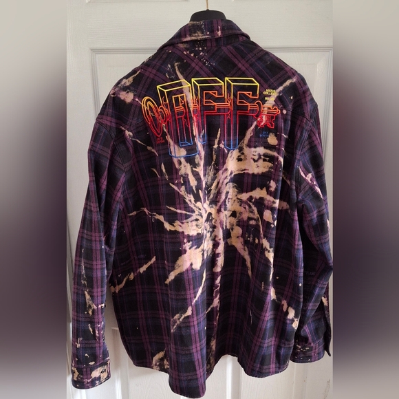 OFF WHITE FLANNEL CHECK SHIRT - Picture 2 of 15